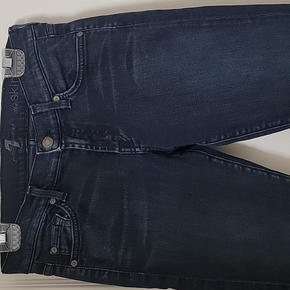7 For All Mankind, The Skinny Dark Wash Blue Jeans.  Size 28, GUC - Picture 10 of 13